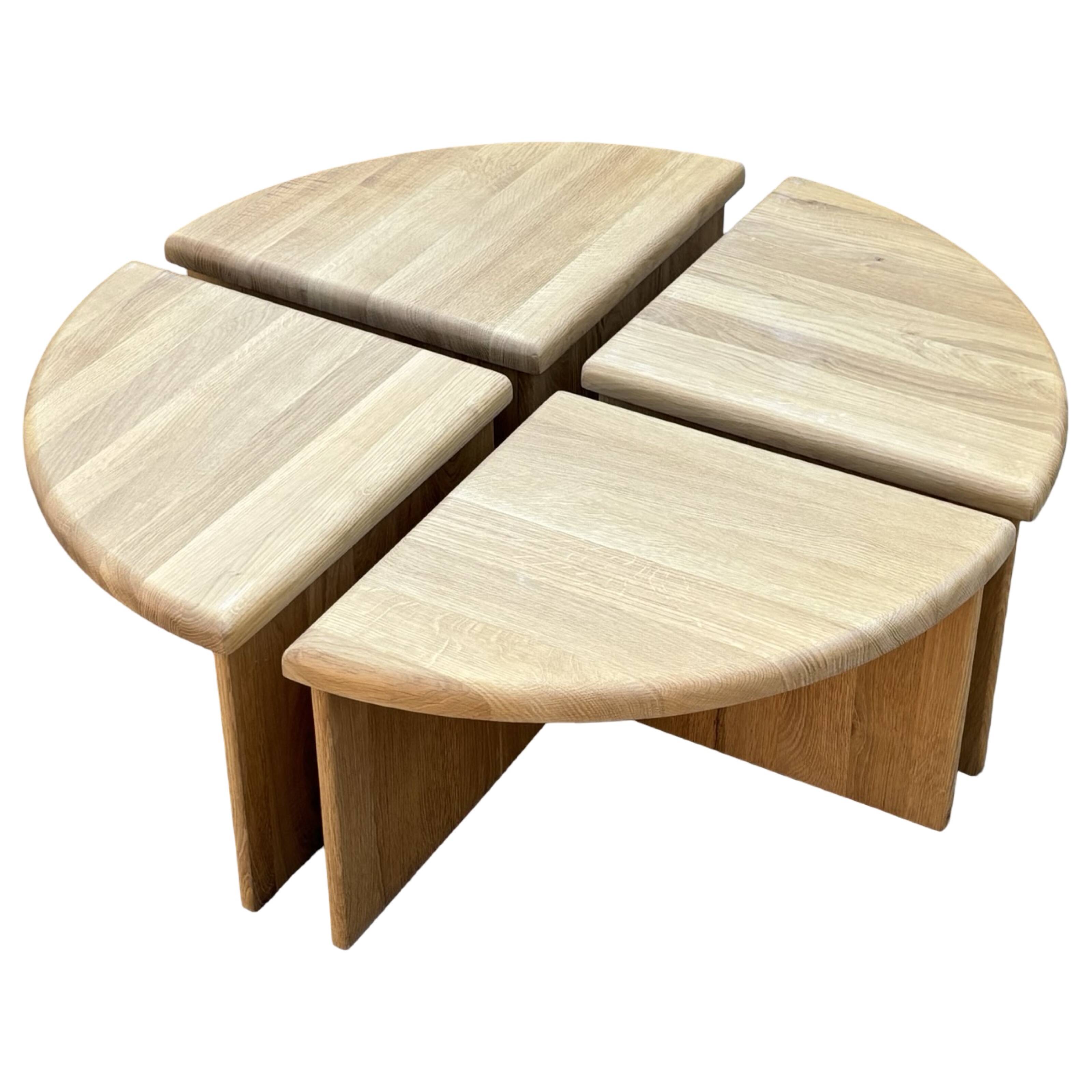 Vintage coffee table with side tables 80s design