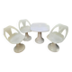 Set of a table and 3 tulip leg chairs, 1970s Space Age inspired.