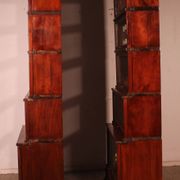 pair of Globe Wernicke London 'waterfall' bookcases in mahogany circa