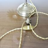 Art Nouveau jeweler's lamp in bronze and glass paste tulip