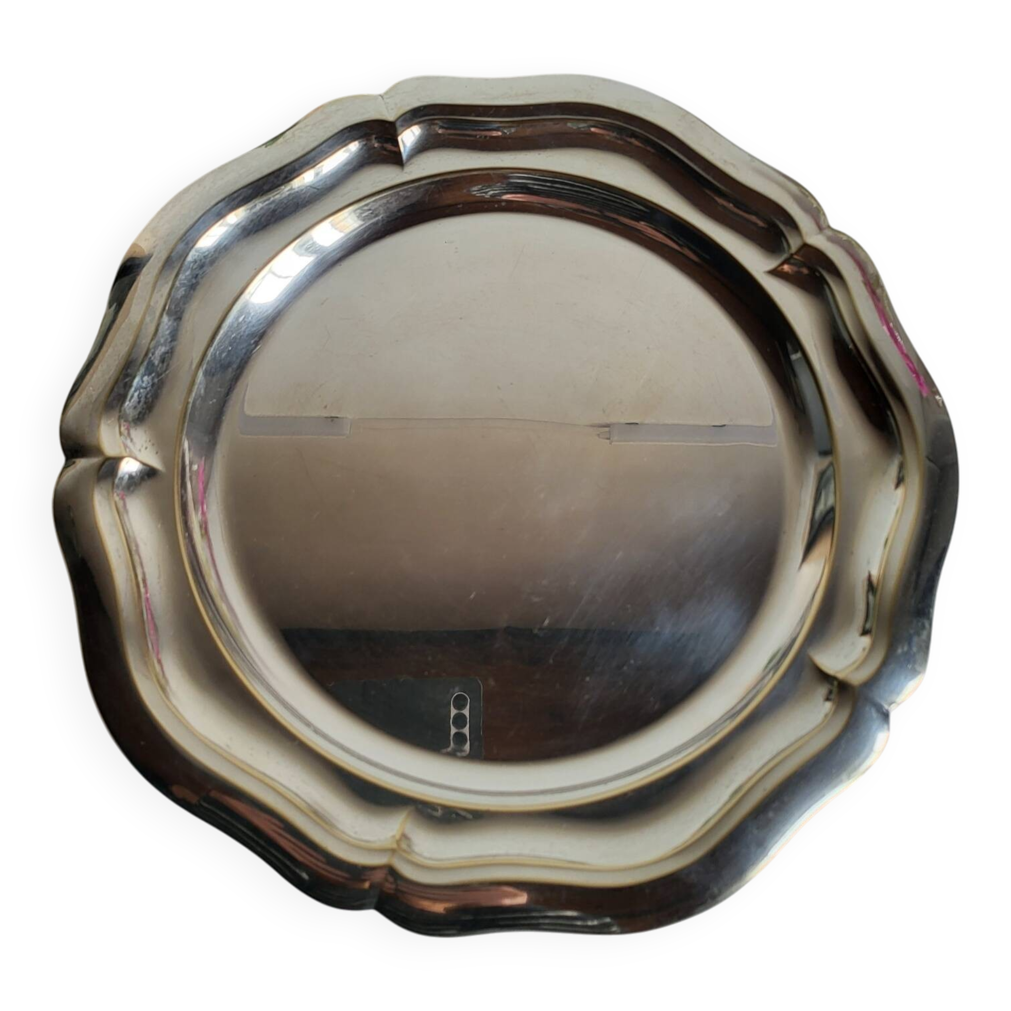 Plat de Service Rond en métal argenté Quist Alpacca