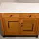 Art Deco Amsterdam School Cabinet Sideboard Oak and Marble, 1930s Netherlan