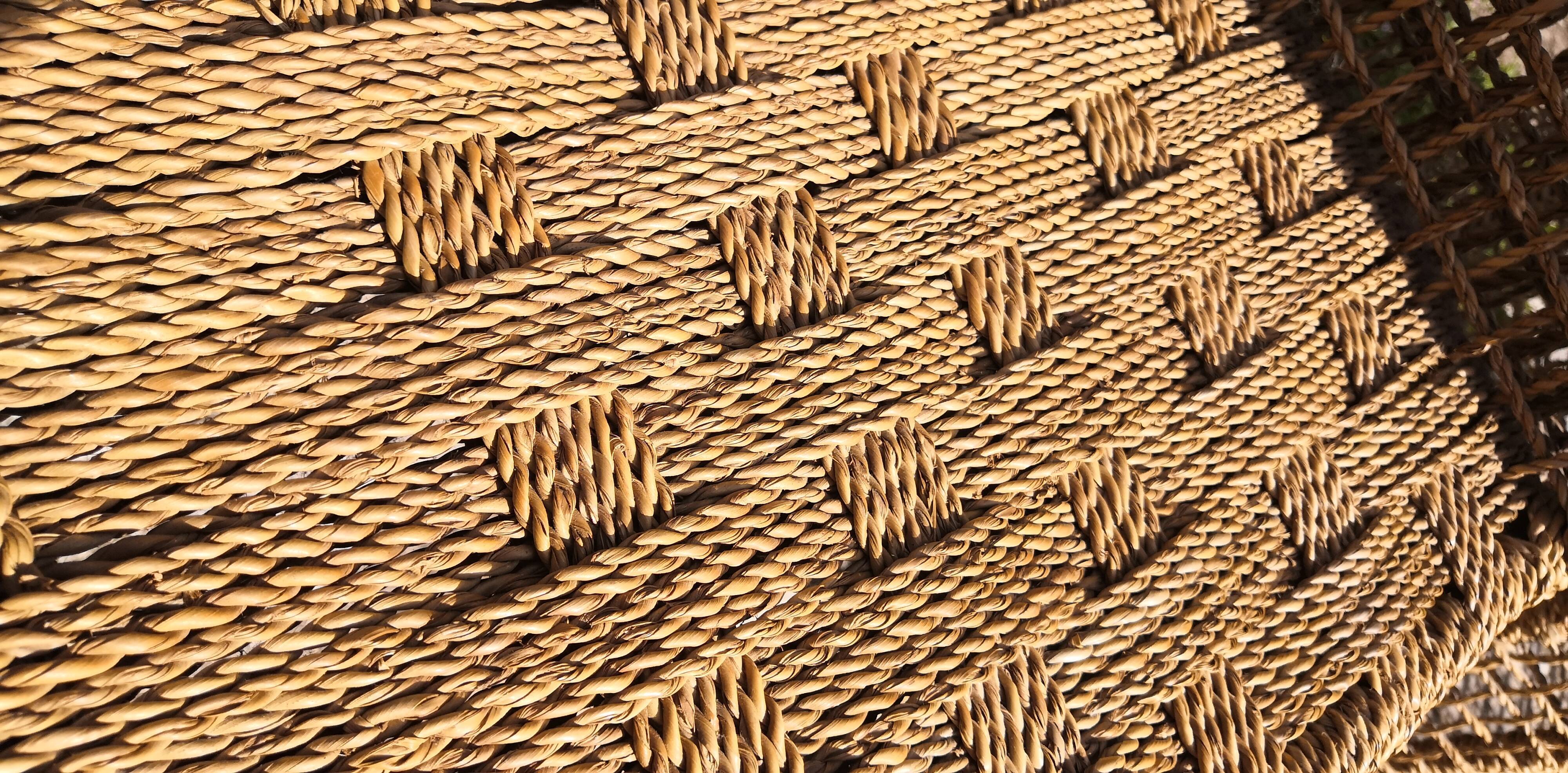 Armchair in metal and braided rope, 1980