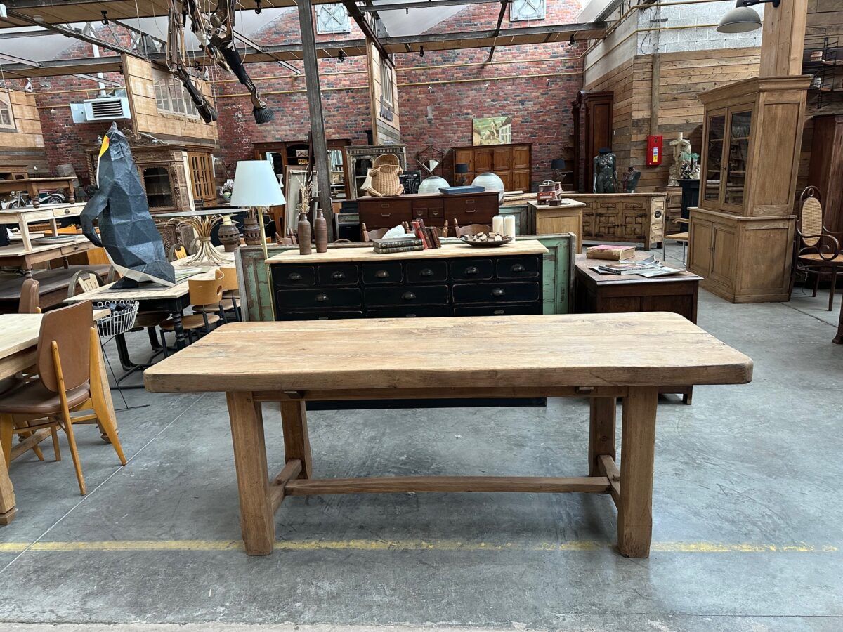 Solid oak campaign table
