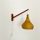 Danish Teak and Wicker Wall Lamp
