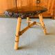 Table basse brutaliste bois et rotin