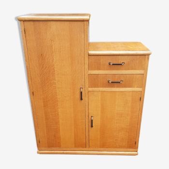 Asymmetrical wardrobe light oak 1950