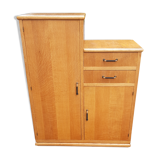Asymmetrical wardrobe light oak 1950