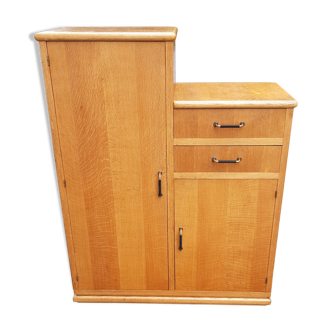Armoire asymétrique chêne clair 1950