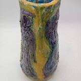 Figurative art majolica vase dated 1957 signed Agostino Pastene