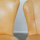 Set of 4 comfortable honey-colored goat leather dining chairs