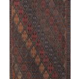 Vintage Turkish rug from Oushak, hand-woven 67x427 cm