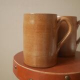 Vintage stoneware mugs ceramic pottery handmade artisanal manufacturing Scandinavian country decoration