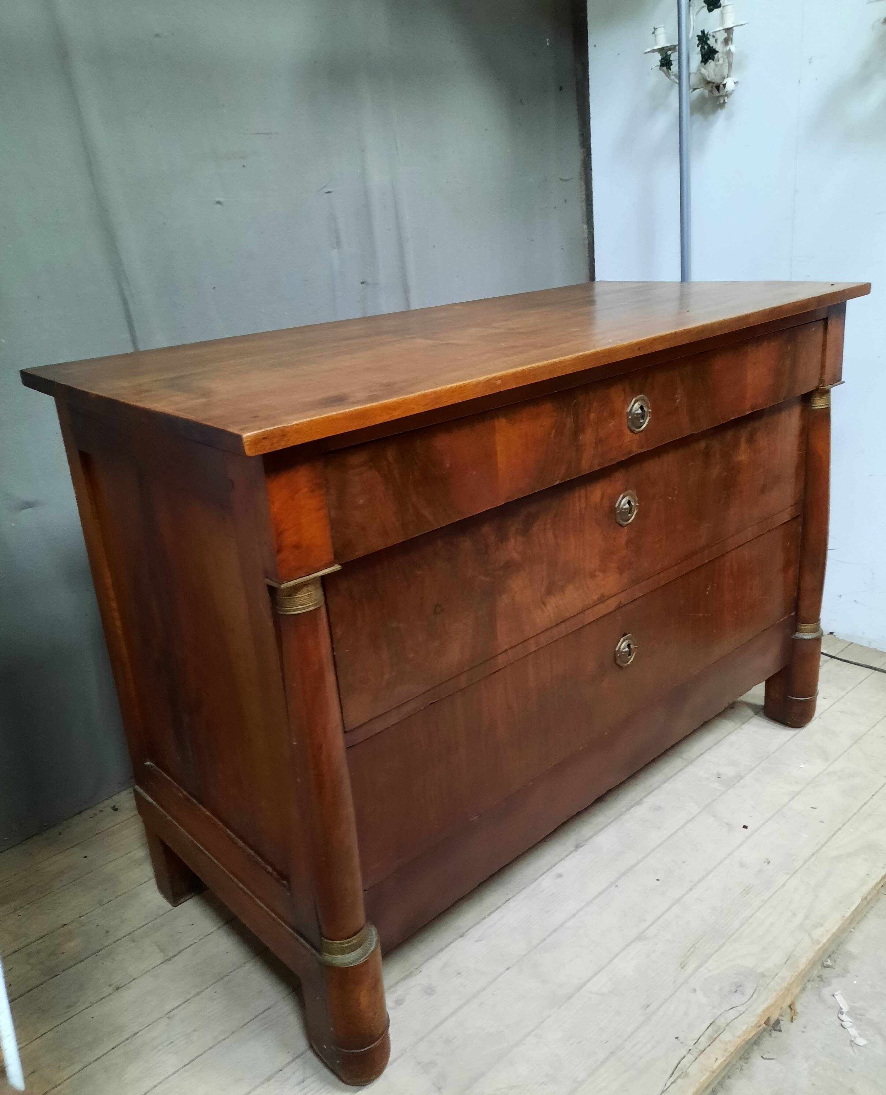 Commode empire en plaquage d acajou