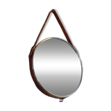 Vintage mirror with leather