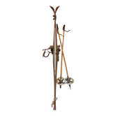 Pair of old skis and poles