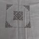Nappe ancienne lin brodé 175 X 175 cm