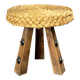 Midcentury braided rope tripod stool in the style of Audoux & Minet, 1950s