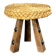 Midcentury braided rope tripod stool in the style of Audoux & Minet, 1950s
