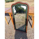 Painted wooden mirror with Savoyard decor