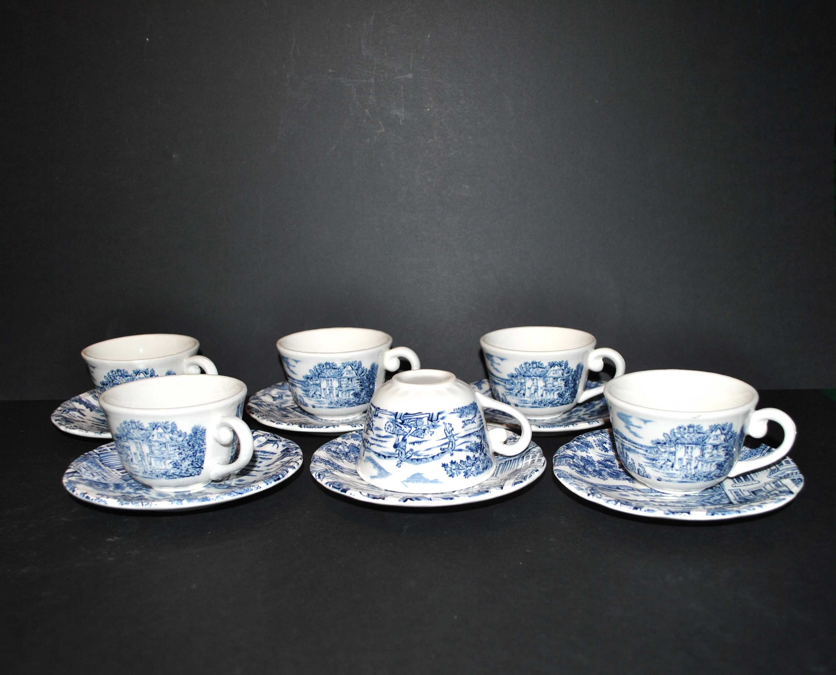 Series of 6 cups and saucers