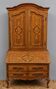 Louis XV style secretary bookcase with marquetry from the period.
