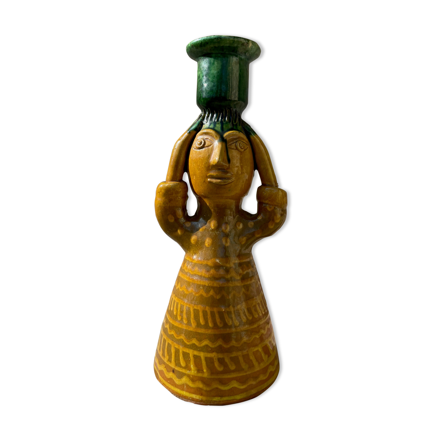 Picasso terracotta candle holder