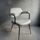 Skai armchair and black metal compass legs, 1960s