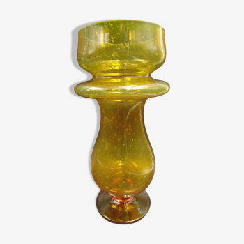 Blown glass vase in brown-orange color - Bubbled glass - Around 1970 Vintage!