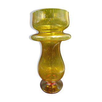 Blown glass vase in brown-orange color - Bubbled glass - Around 1970 Vintage!