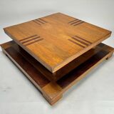 Sculptural Décon Coffee Table in Wood, Italy, 1970s