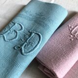 Suite of four antique tinted napkins