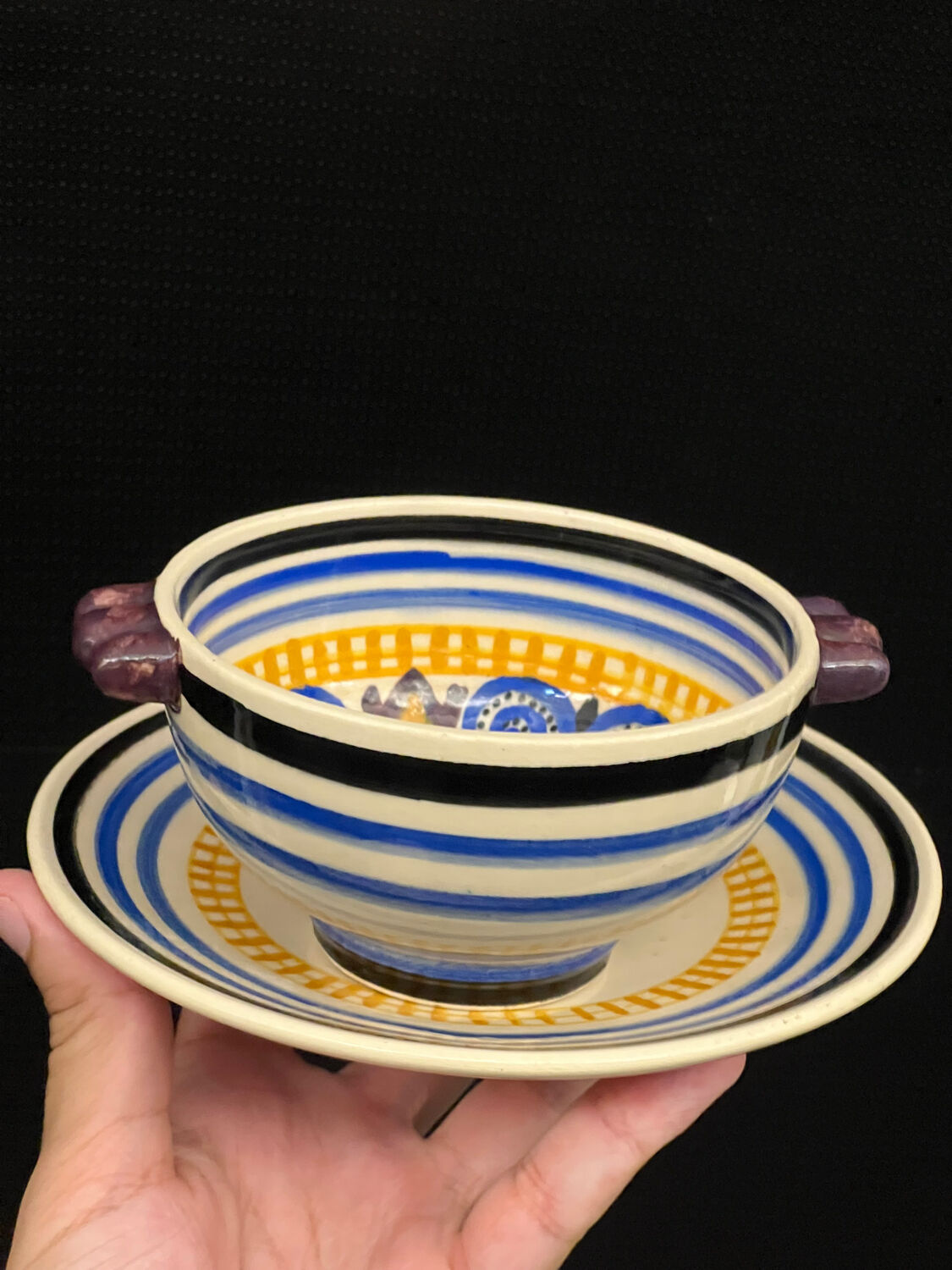 Henriot Quimper - bowl and its saucer
