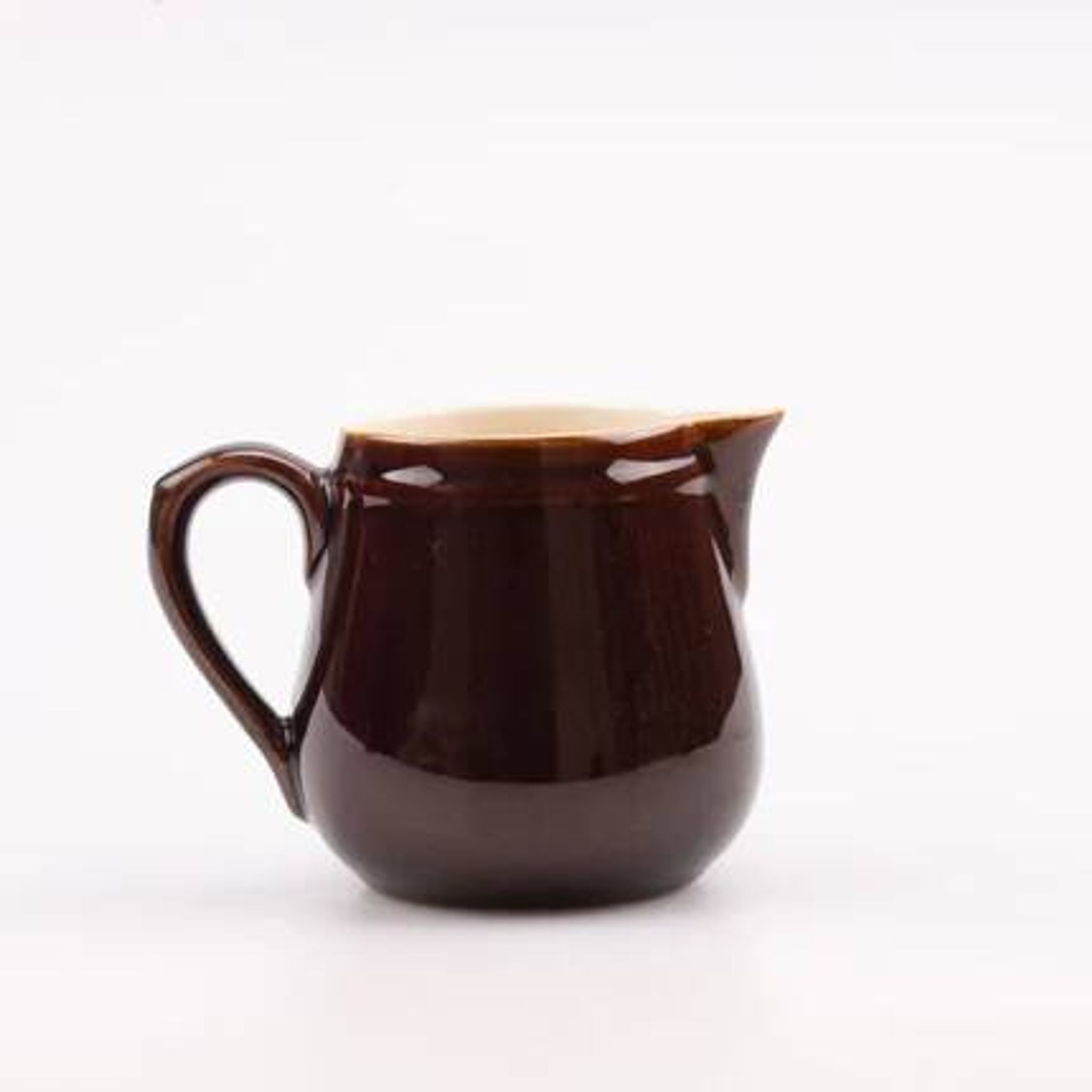 Set of 6 cups and saucers Villeroy & Boch - Bistro model - Brown and white - 1960s