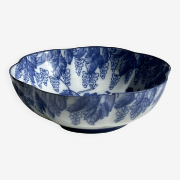 Blue and white flower-shaped bowl