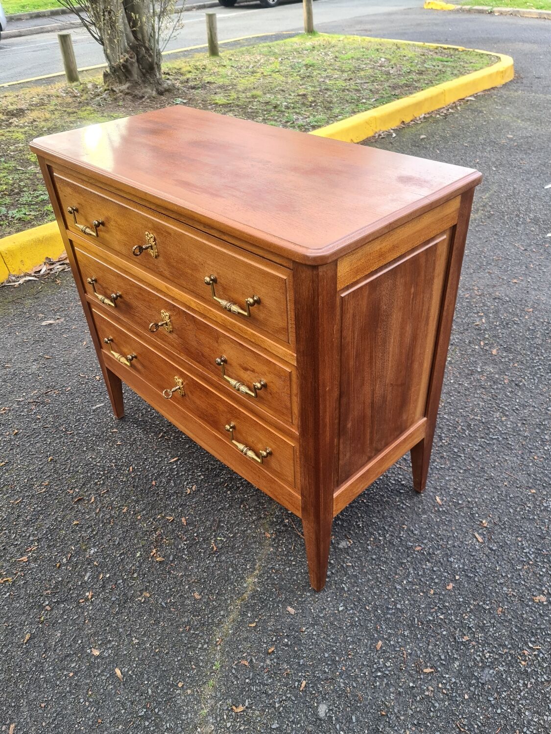 Carpenter's chest of drawers 1950 Louis XVI style