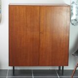 2-door teak cabinet with 50s key