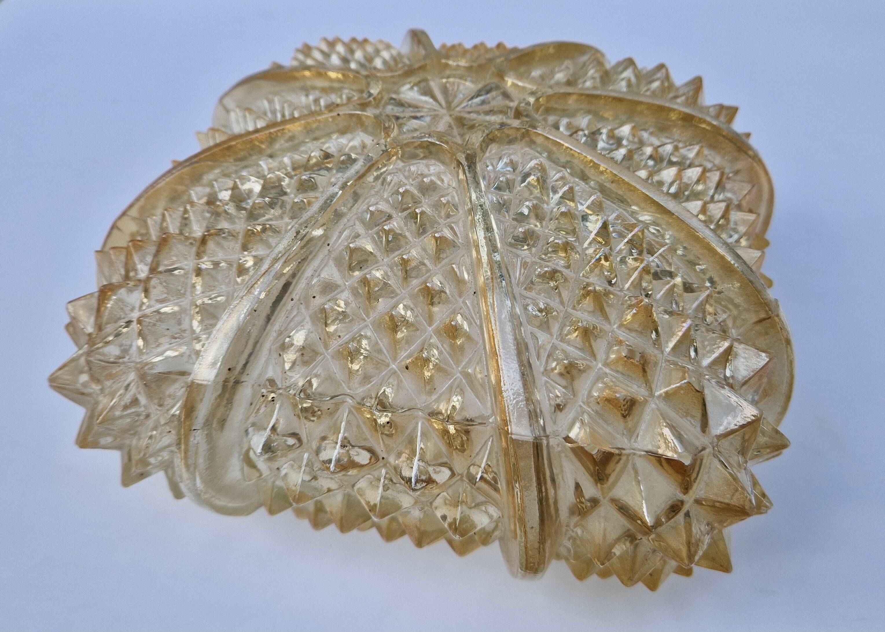 Glass ceiling light, vintage 1970