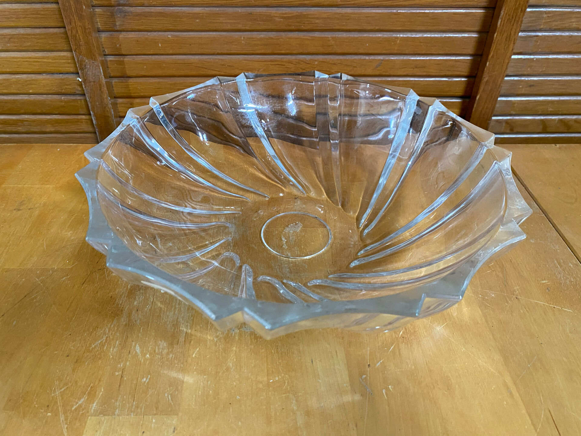 Vintage art deco alpina moulded crystal cup