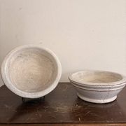 Antique Pair of Bowl Dish Terracotta Enamelled Black Base 19th Century