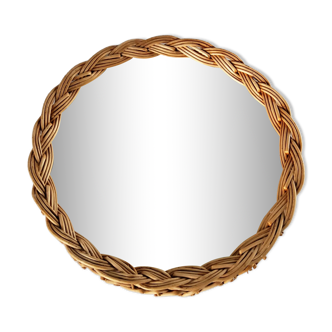 Vintage rattan mirror