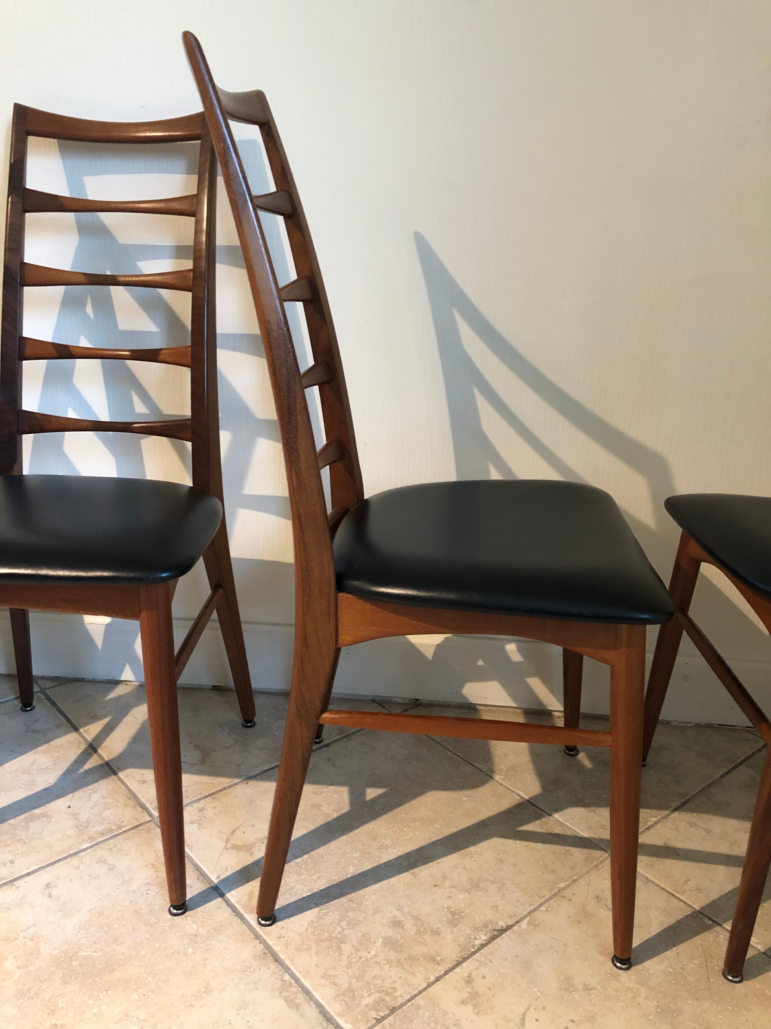Set of 6 Scandinavian Teak "Lis" chairs by Niels Koefoed, Circa 1960