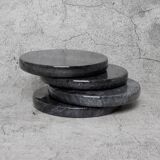 Gabriella – Black Round Natural Marble Coasters - set of 4