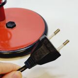 Table lamp desk aluminor metal red flexible arm black 80s vintage