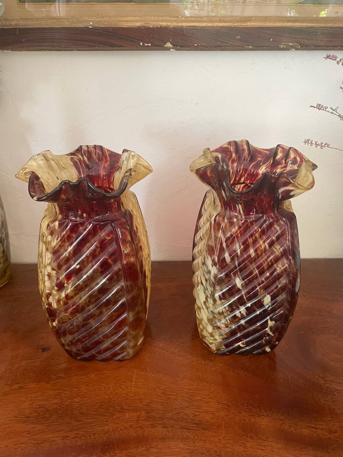 Pair of Clichy vases