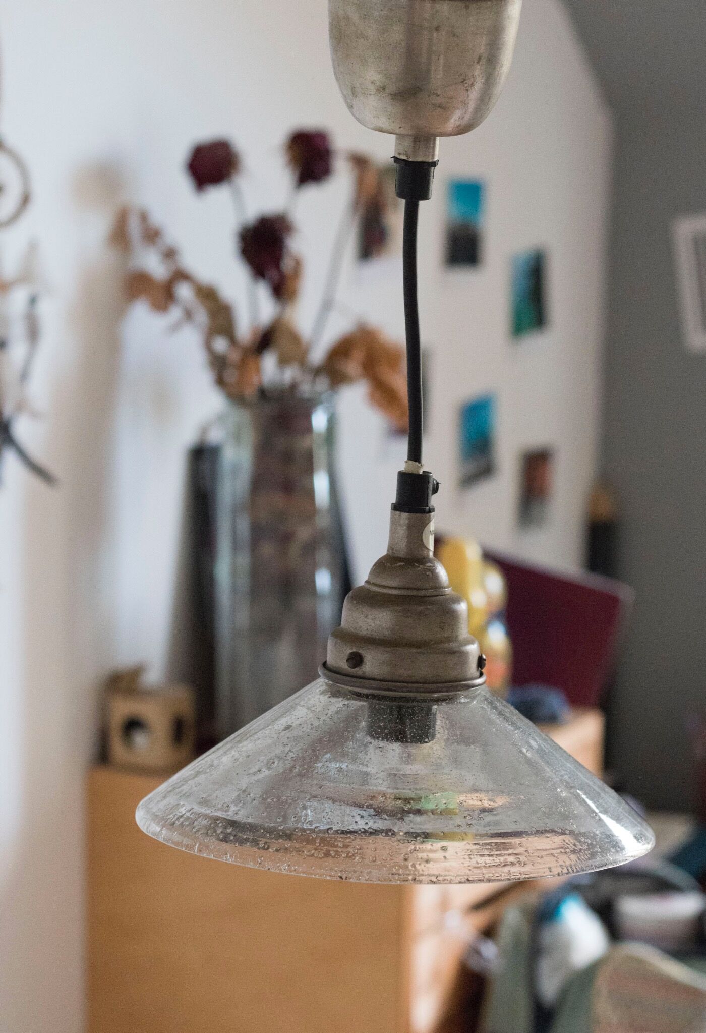 Suspension en verre vintage