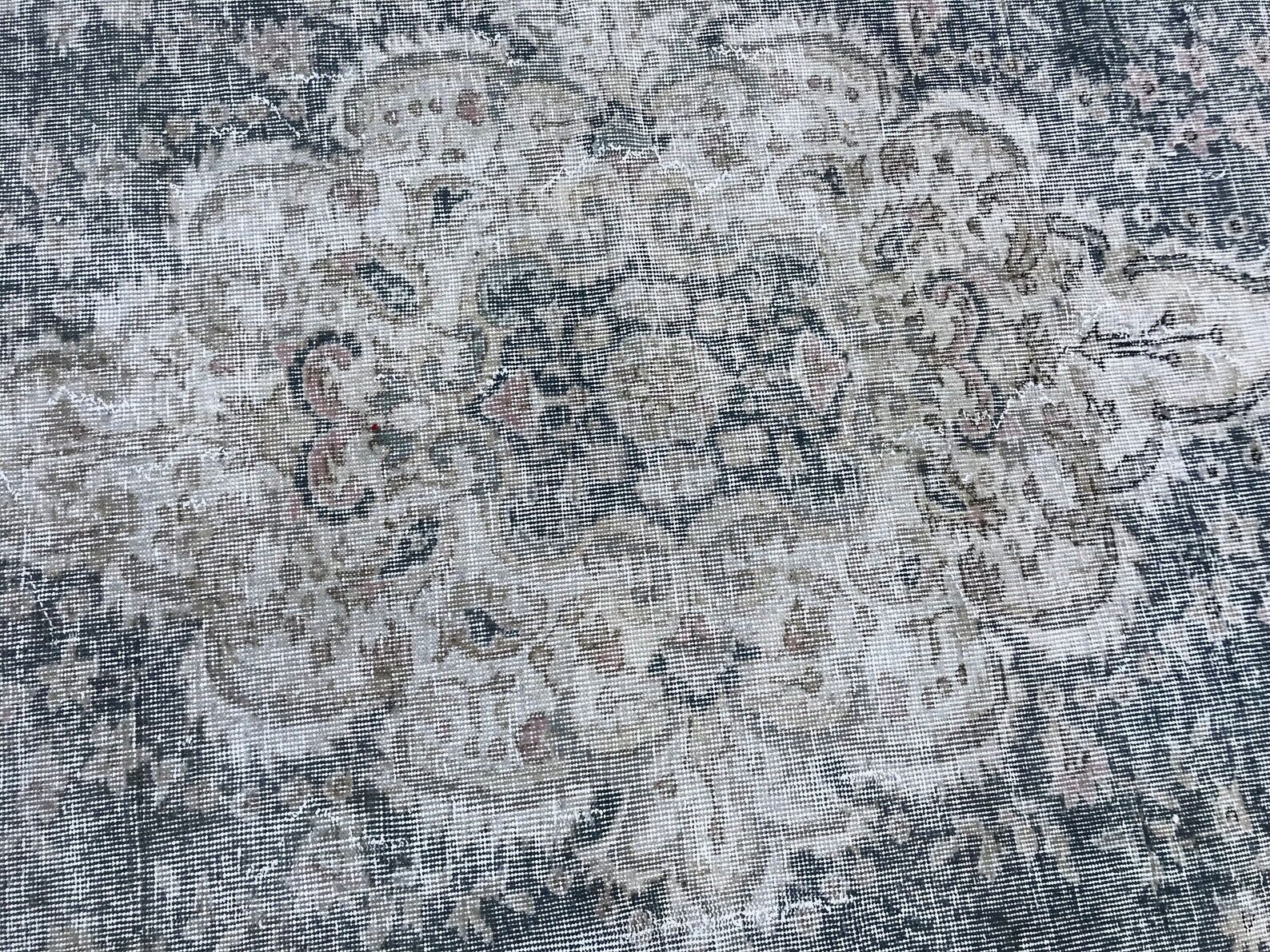 Beige Blue Green Faded oushak Rug