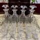 Antique liqueur set – Napoleon III style – 4 decanters + 15 glasses