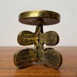 Vintage brutalist bronze chandelier by Gallo, 1970s.