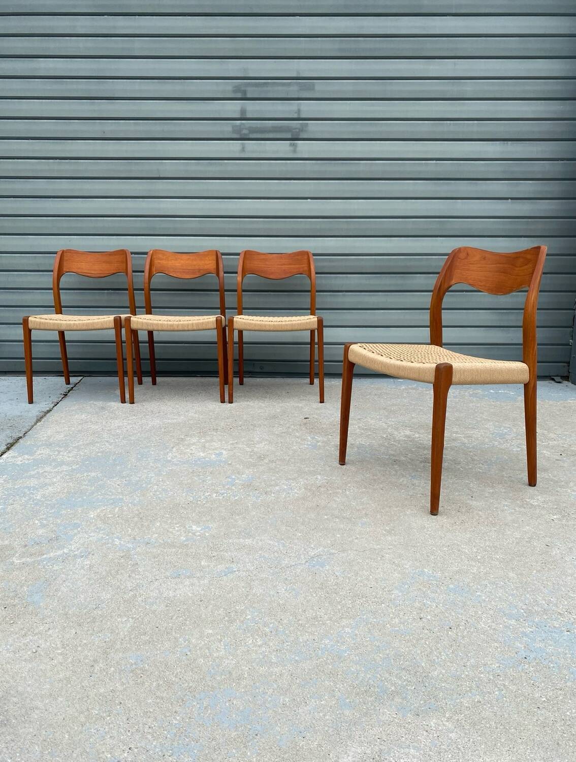 Set of 4 Niels Otto Moller model 71 chairs
